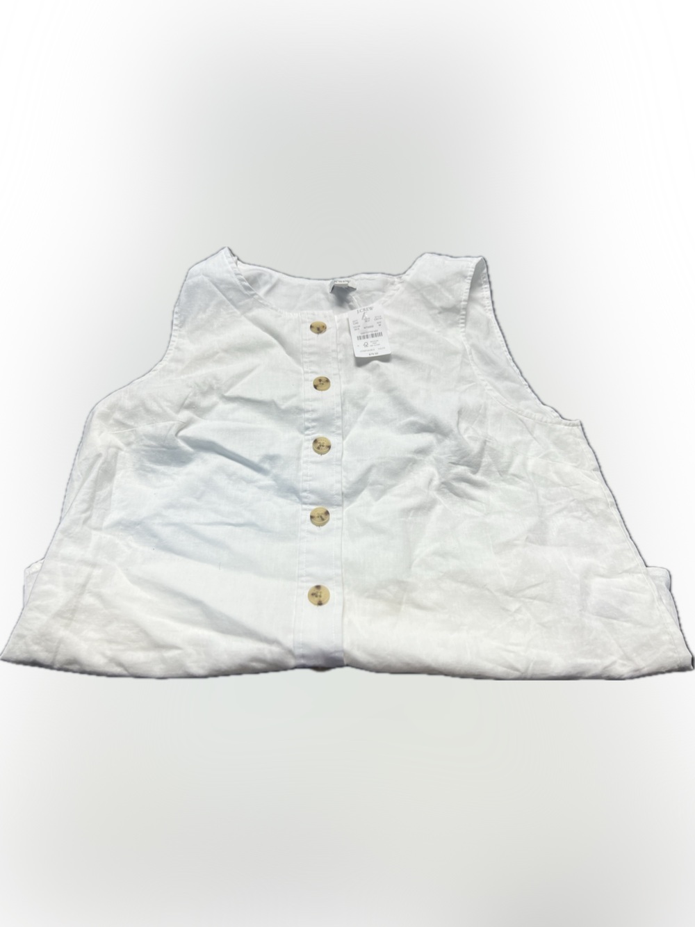 Linen-cotton button-front shell - Picture 3 of 9